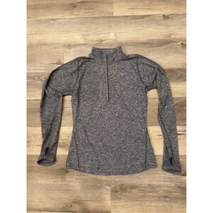Nike Dri-FIT Men's Gray Heathered‎ Running Quarter Zip Pullover Top Shirt Size S